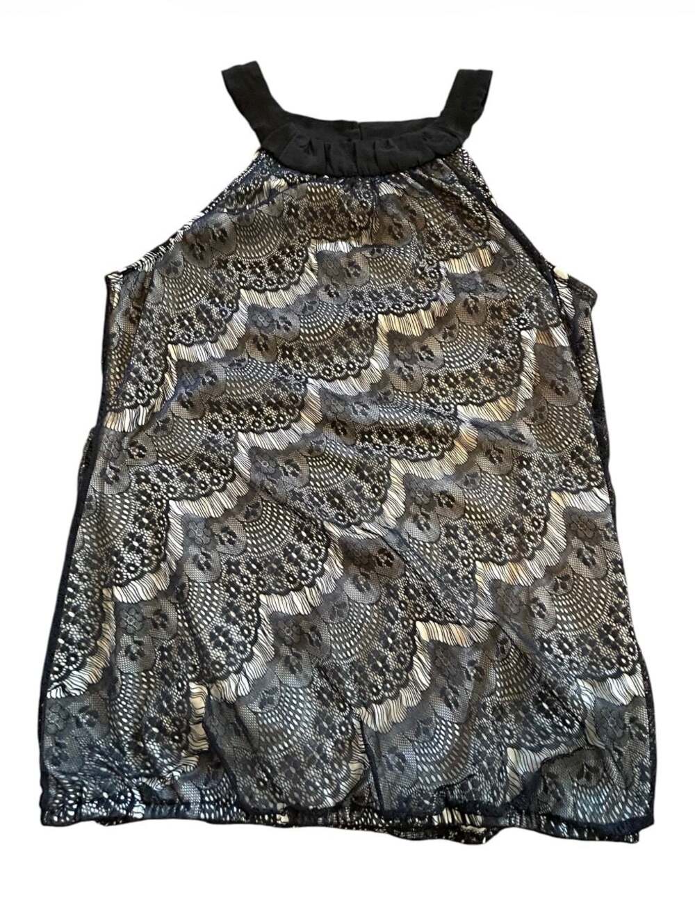 Paper Doll Black Lace Halter Top Size XL